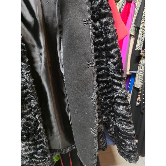 JM Collection Womens Black Faux Fur Jacket Medium - Picture 10 of 16